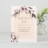 Rustige Bohemen White en Cream Floral Vrijgezellen Kaart (Staand voorkant)