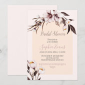 Rustige Bohemen White en Cream Floral Vrijgezellen Kaart (Voorkant / Achterkant)