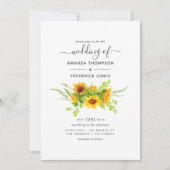 Rustige Bohemen - Zonnebloemen bruiloft Kaart (Voorkant)