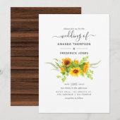 Rustige Bohemen - Zonnebloemen bruiloft Kaart (Voorkant / Achterkant)