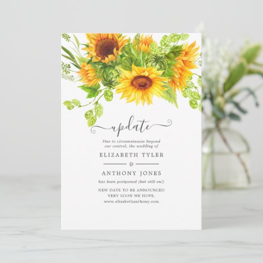 Rustige Bohemiaanse zonnebloemen Weddenschap Updat Kaart (Staand voorkant)