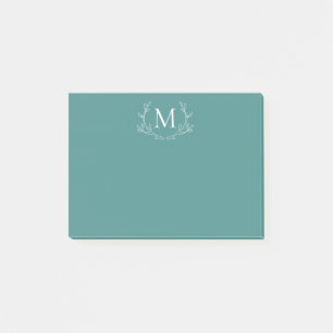 Rustige Bohemian Antlers Foliage Monogram Post-it® Notes
