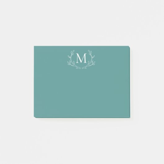Rustige Bohemian Antlers Foliage | Monogram Post-it® Notes (Voorkant)