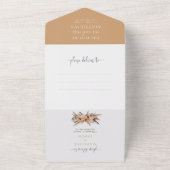Rustige Bohemian Floral Waterverf Wedding All In One Uitnodiging (Buitenkant)