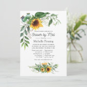 Rustige Bohemian Sunflower Shower per post Kaart (Staand voorkant)
