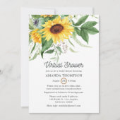 Rustige Bohemian Sunflower Virtual Shower Kaart (Voorkant)