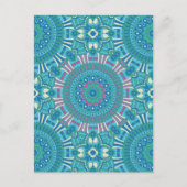 Rustige Bohemische Geometrische Mandala Blue Paars Feestdagenkaart (Voorkant)