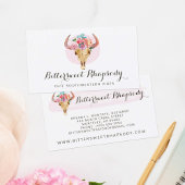 Rustige Bohemische Koe Waterverf van de schedel Visitekaartje