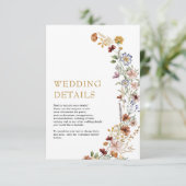 Rustige Bohemische wilde bloem - bruiloft - detail Informatiekaartje (Staand voorkant)