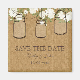Rustige bolap iory rozen mason jar save the Date Magneet