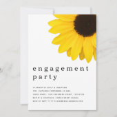 Rustige Bold Yellow Sunflower Engagement Party Kaart (Voorkant)