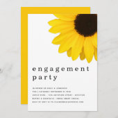 Rustige Bold Yellow Sunflower Engagement Party Kaart (Voorkant / Achterkant)