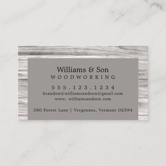 Rustige bomen Hout Visitekaartje (Achterkant)