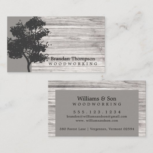Rustige bomen Hout Visitekaartje (Voorkant / Achterkant)