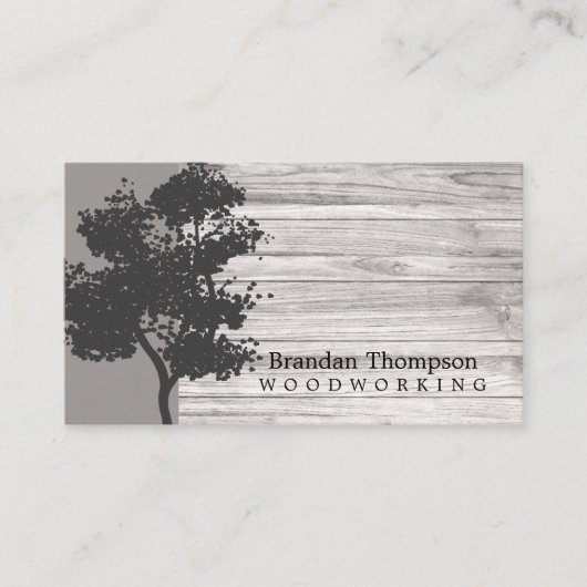 Rustige bomen Hout Visitekaartje (Voorkant)
