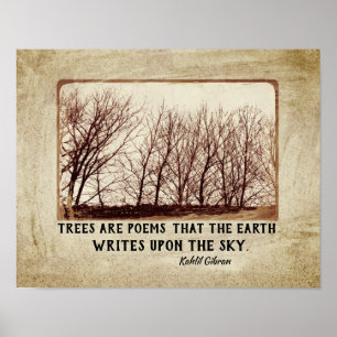 Rustige bomen zijn gedichten Kahlil Gibran citaat  Poster