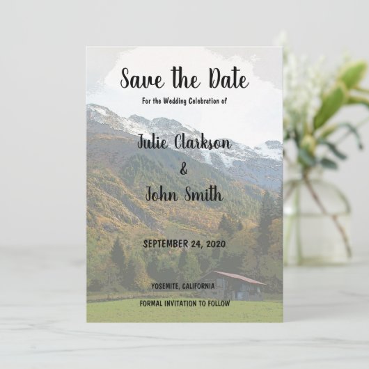 Rustige Bondbruiloft bespaart de datum Save The Date (Staand voorkant)