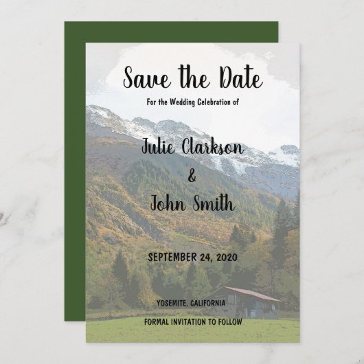 Rustige Bondbruiloft bespaart de datum Save The Date (Voorkant / Achterkant)