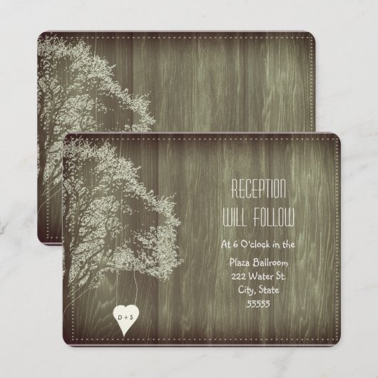 Rustige boom met Kaart voor het ontvangen van hart (Voorkant / Achterkant)