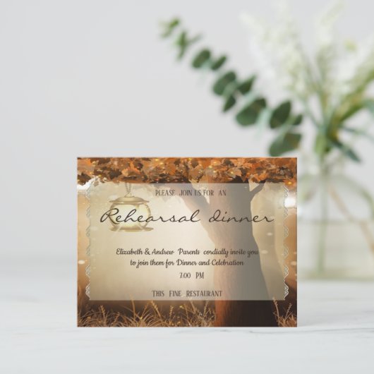 Rustige Boom repetitief Dinner Kaart (Staand voorkant)