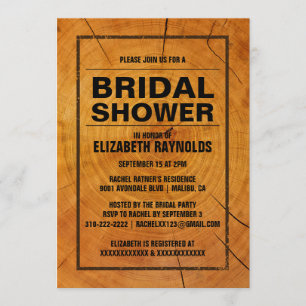 Rustige Boom Ring Bridal Shower-uitnodigingen Kaart