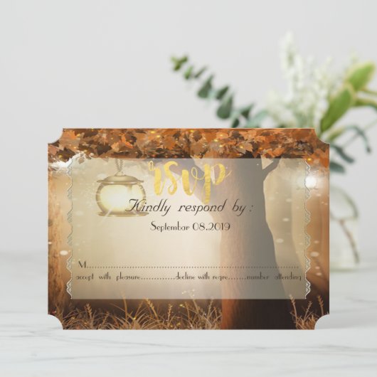  Rustige Boom RSVP Kaart (Staand voorkant)