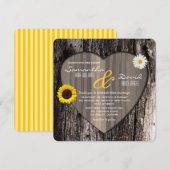 Rustige boom Zonnebloem en Daisy Wedding Kaart (Voorkant / Achterkant)