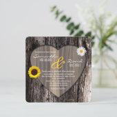 Rustige boom Zonnebloem en Daisy Wedding Kaart (Staand voorkant)