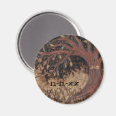 Rustige boompyrografie bespaart de datum-weddensch magneet (Voorkant / Achterkant)