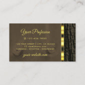 Rustige boomschors Donkerbruin hout Goudgrens Visitekaartje (Achterkant)