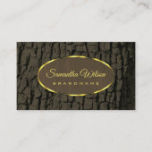 Rustige boomschors Donkerbruin hout Goudgrens Visitekaartje (Voorkant)