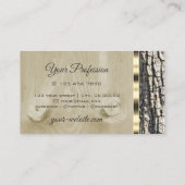 Rustige boomschors Hout Graan met ovaal gouden ran Visitekaartje (Achterkant)