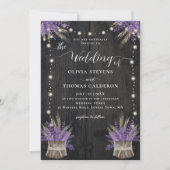 Rustige boomschors lavender Wheat Lights bruiloft Kaart (Voorkant)