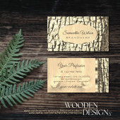 Rustige boomschors Licht Hout Grijze goudrand Visitekaartje