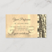 Rustige boomschors Licht Hout Grijze goudrand Visitekaartje (Achterkant)