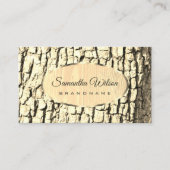 Rustige boomschors Licht Hout Grijze goudrand Visitekaartje (Voorkant)