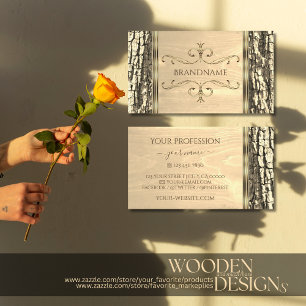  Rustige boomschors Natuurlijke korrel Gold-grens Visitekaartje