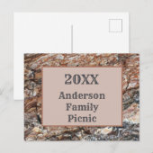 Rustige boomschors Picnic Annual Reunion Briefkaart (Voorkant / Achterkant)