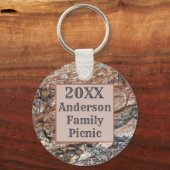 Rustige boomschors Picnic Annual Reunion Sleutelhanger (Voorkant)