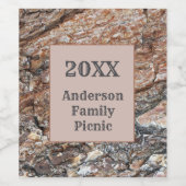 Rustige boomschors Picnic Annual Reunion Wijn Etiket (Enkel label)