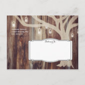 Rustige boomverlichting Hout Sparen de Briefkaarte Aankondigingskaart (Achterkant)