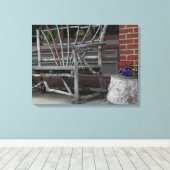 Rustige boomvertakkbank en bloemen canvas afdruk (Insitu (Houten vloer))