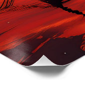 Rustige boot in Fiery Sunset - Serene Natuur Art Perfect Poster (Hoek)