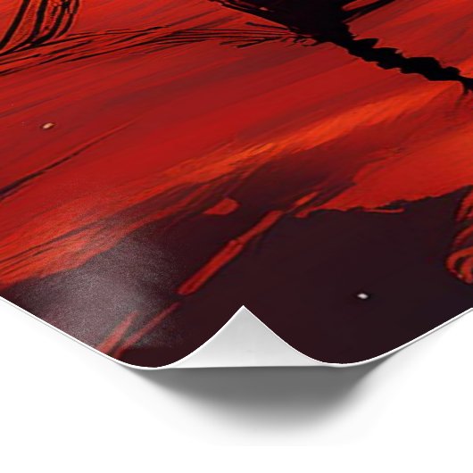 Rustige boot in Fiery Sunset - Serene Natuur Art Perfect Poster (Hoek)