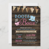 Rustige Boots of bows Gender onthulling Baby showe Kaart (Voorkant)