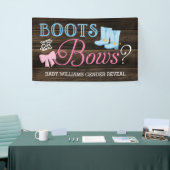 Rustige Boots of bows Gender onthulling Baby showe Spandoek (Beurs)