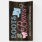 Rustige Boots of bows Gender onthulling Baby showe Spandoek (Verticaal)