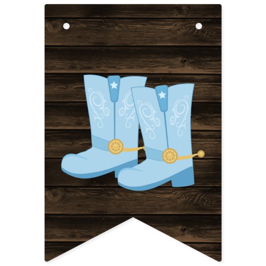 Rustige Boots of bows Gender onthulling Baby showe Vlaggetjes (Eerste vlag)