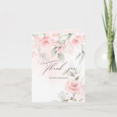 Rustige Bord Blush roze rozen Bedankkaart (Voorkant)