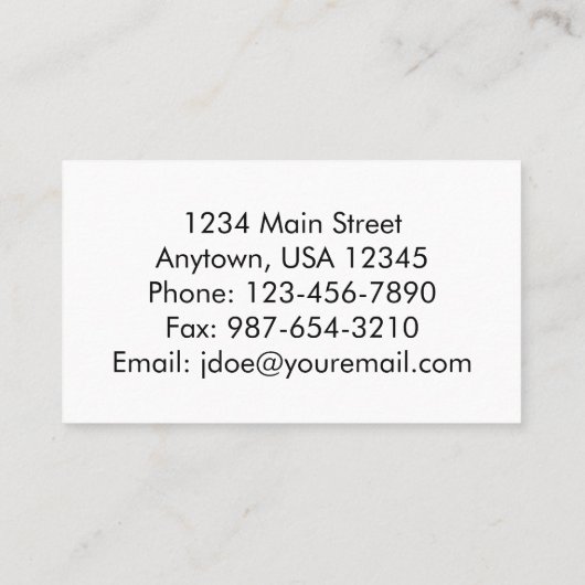 Rustige borden en Rozen Visitekaartje (Achterkant)